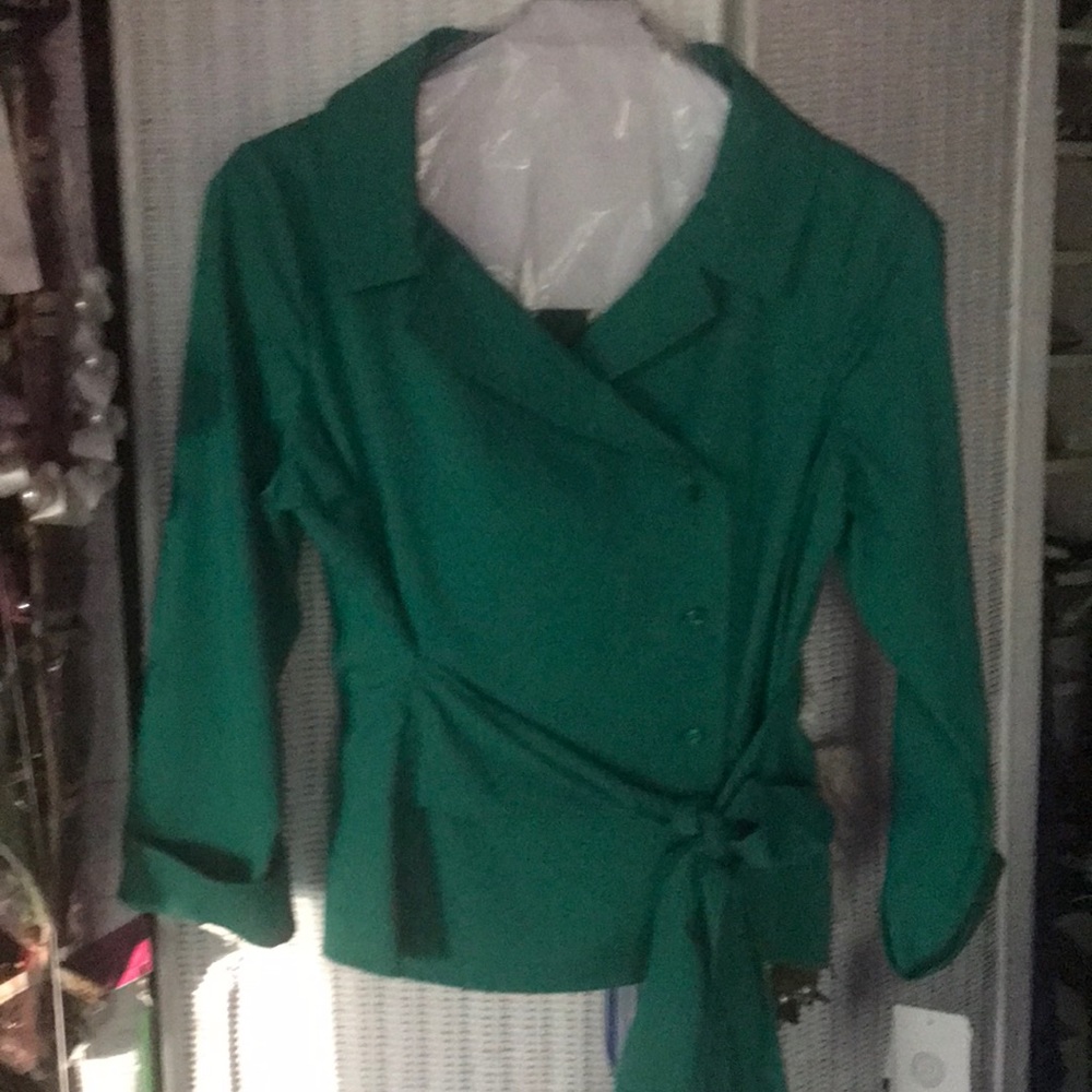 long sleeve wrap blouse